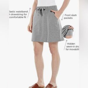 Coolibar Gray Active Drawstring Skort